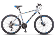 Велосипед 26" Stels Navigator 500 MD F010 (рама 16) Серебристый/синий