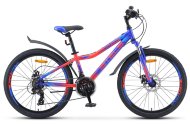 Велосипед 24 Stels Navigator 410 MD V010 (рама 13) Синий/неоновый-красный